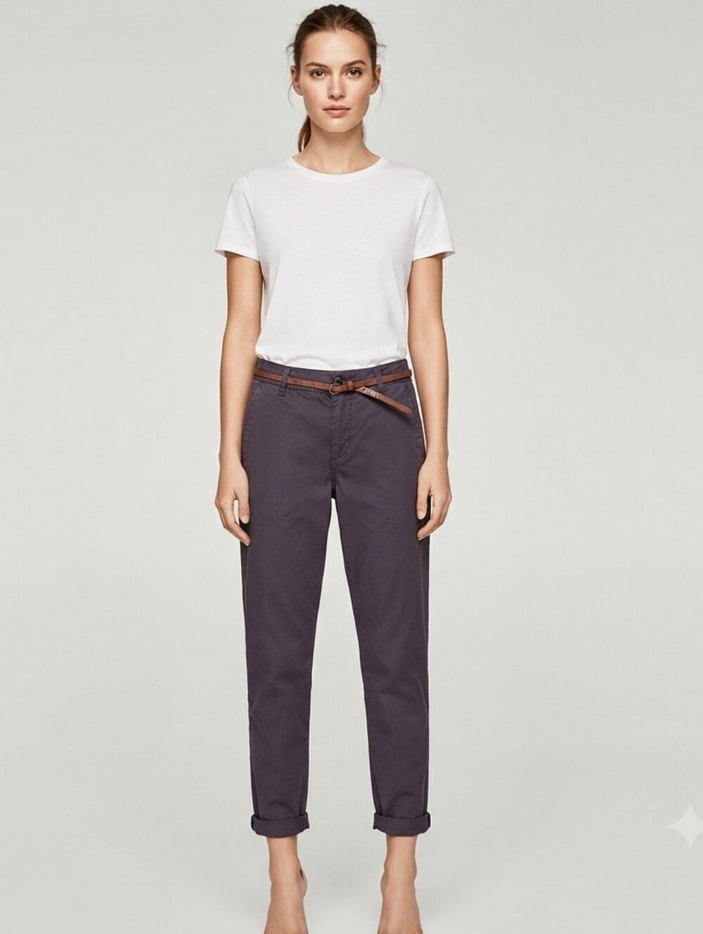 Zara Basic Navy Blue High-waisted Vintage style Pants / Trousers Size Small